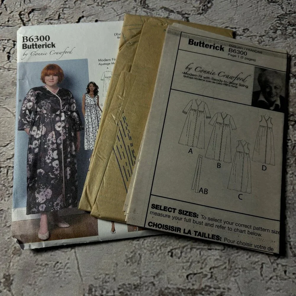 Butterick Pattern B6300 for Women's Robe, Belt, and Negligee